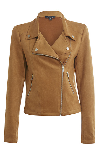 Faux Suede Moto Jacket Slide 1
