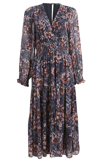 Surplice Floral Midi Dress Slide 1