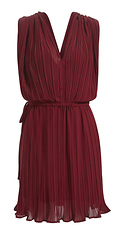 Sleeveless Pleated Knee Length Dress