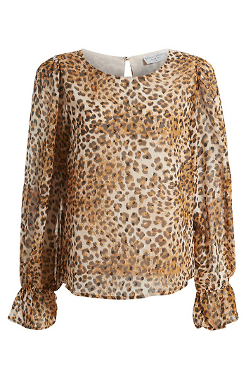 Long Sleeve Animal Print Blouse Slide 1