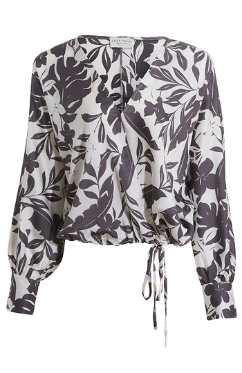 Surplice Printed Satin Top Slide 1
