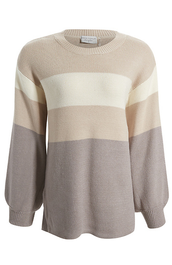 Color Block Long Sleeve Sweater Slide 1