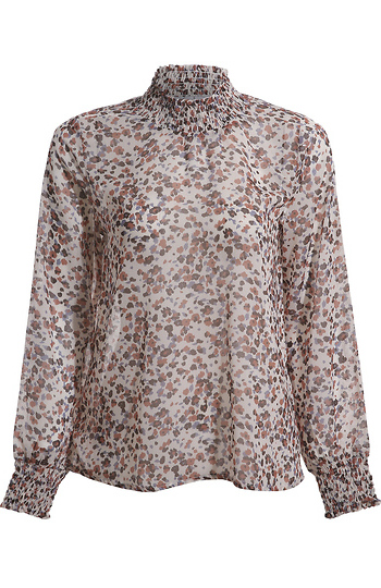 Printed Mock Neck Top Slide 1