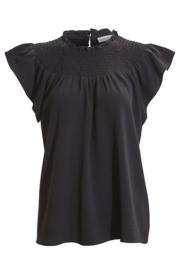 Smocked Ruffle Sleeve Top Slide 1