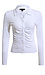 Ruched Rib Knit Polo Shirt Thumb 1