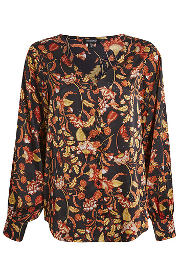 Floral Print Button Up Blouse Slide 1