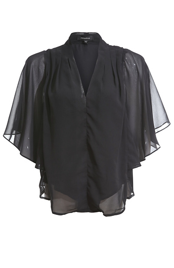 Bat Wing V-Neck Blouse Slide 1