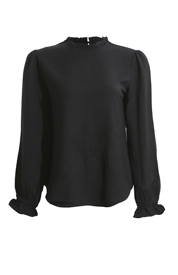 Mock Neck Ruffle Detail Blouse Slide 1