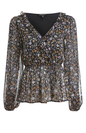 Floral Print Ruffle Detailed Blouse Slide 1