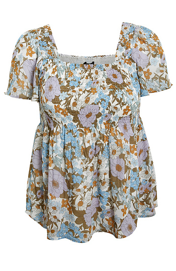 Square Neck Floral Top Slide 1