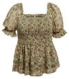 Floral Print Smocked Top