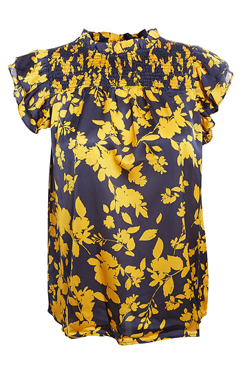 Floral Print Ruffle Top Slide 1