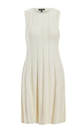 Sleeveless Cable Knit Sweater Dress Slide 1