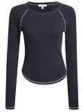 Long Sleeve Ribbed Contrast Top