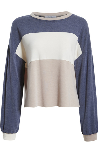 Color Block Knit Top Slide 1