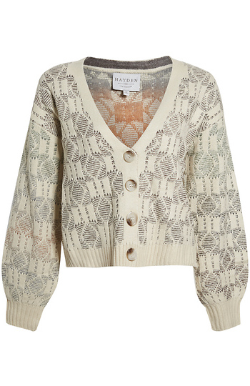 Ombre Checkered Cropped Cardigan Slide 1
