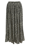 Leopard Print Pleated Midi Skirt