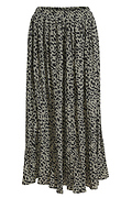 Leopard Print Pleated Midi Skirt