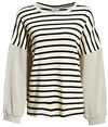 Contrast Stripe Sleeve Knit Top