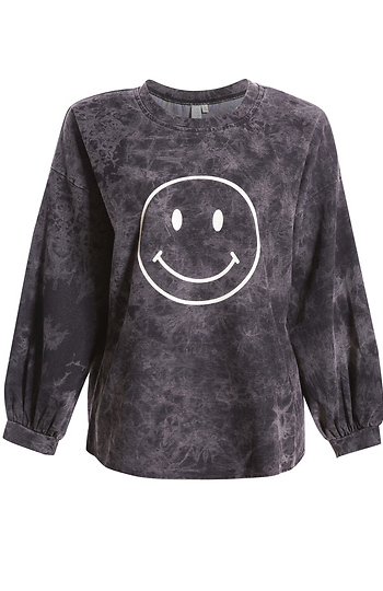 Smiley Print Long Sleeve Top Slide 1