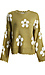 Distressed Floral Patterned Pullover Sweater Thumb 1