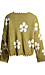 Distressed Floral Patterned Pullover Sweater Thumb 2