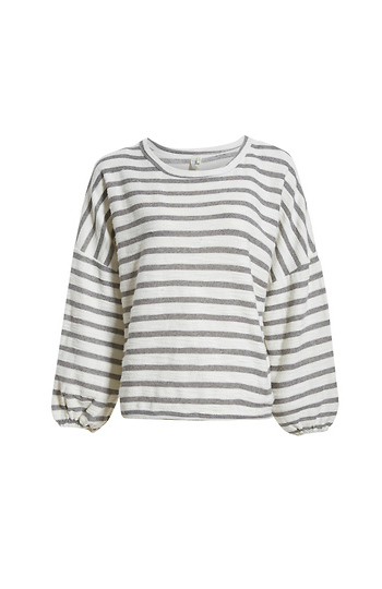 Striped Drop Shoulder Knit Top Slide 1