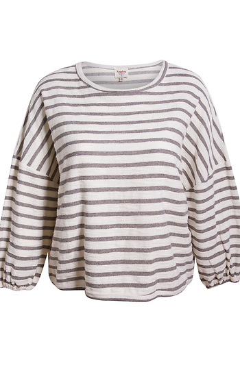 Striped Drop Shoulder Knit Top Slide 1