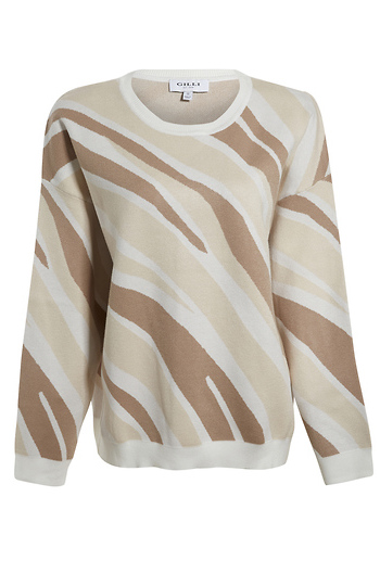 Zebra Print Oversized Sweater Slide 1