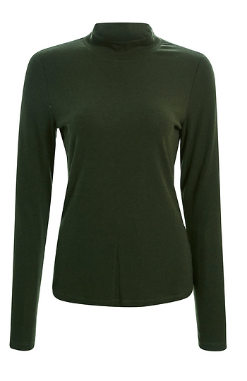 Mock Neck Long Sleeve Top Slide 1