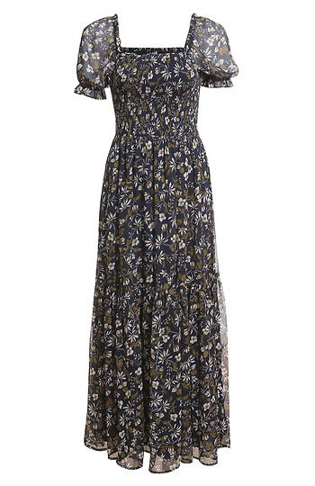 Smocked Floral Maxi Dress Slide 1