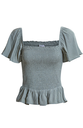 Smocked Peplum Top Slide 1