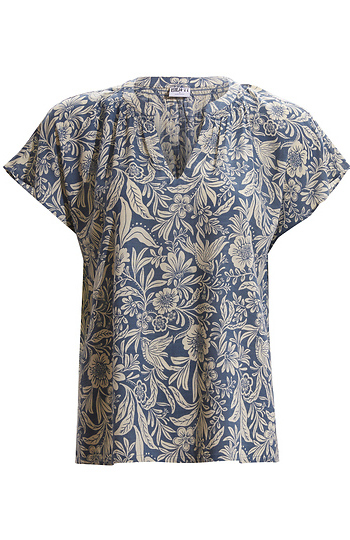 Printed V-Neck Top Slide 1