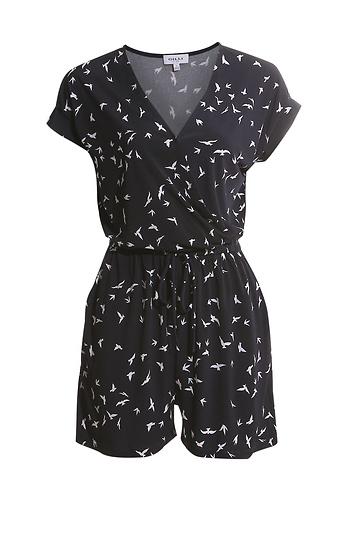 Short Sleeve Printed Romper Slide 1