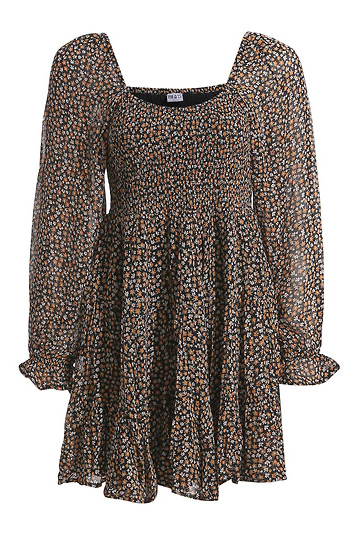 Floral Print Square Neck Dress Slide 1