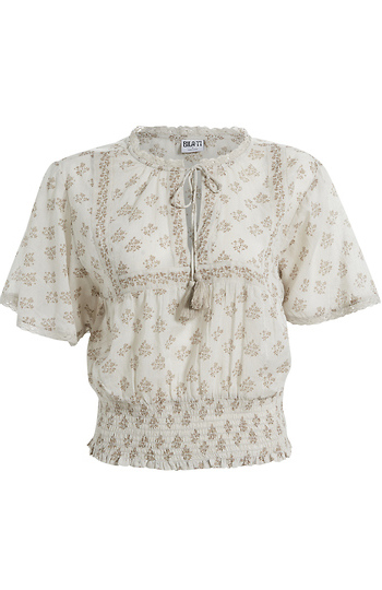 Smocked Waist Printed Top Slide 1