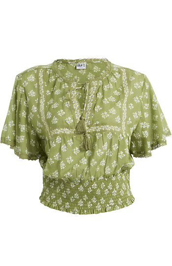 Smocked Waist Printed Top Slide 1
