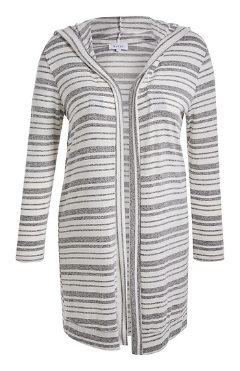 Faith Striped Hooded Cardigan Slide 1