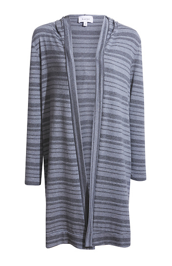 Faith Striped Hooded Cardigan Slide 1