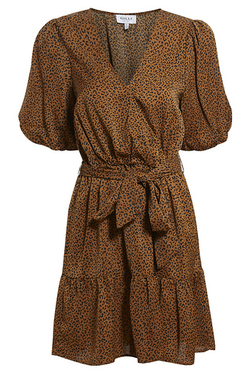 Surplice Animal Print Dress Slide 1