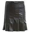 Pleated Faux Leather Mini Skirt