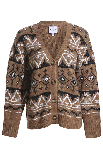 Fairisle Pattern Cardigan Sweater Slide 1