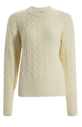 Chenille Cable Knit Sweater Slide 1