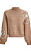 Flower Embroidery Mock Neck Sweater Thumb 1