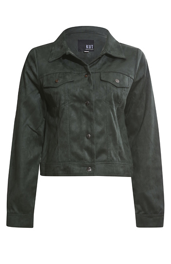 KUT from the Kloth Cropped Faux Suede Jacket Slide 1