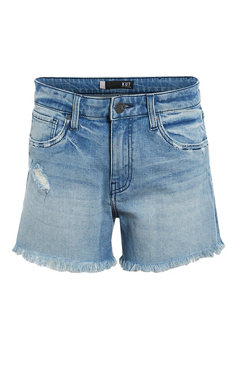 KUT from the Kloth High Rise Short with Fray Hem Slide 1