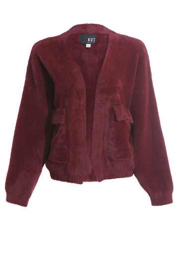Kut from the Kloth Fuzzy Open Front Jacket Slide 1