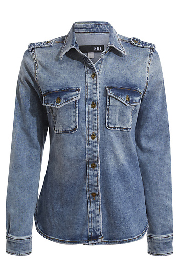 KUT from the Kloth Button Front Shirt Slide 1