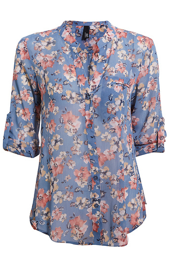 KUT from the Kloth Button Front Long Sleeve Sheer Blouse Slide 1