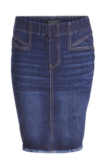Liverpool Pull On Denim Skirt Slide 1
